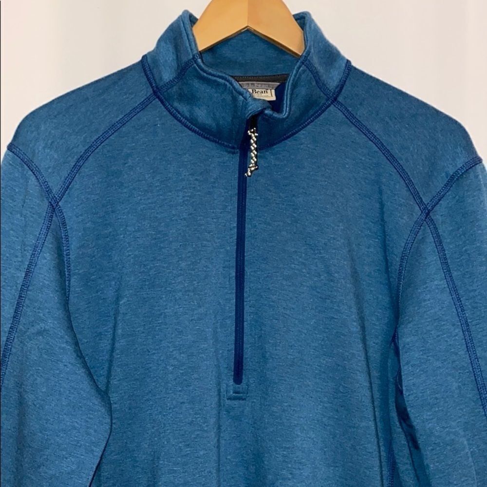 L.L Bean Fleece Half Zip Up Sweatshirt Blue Large